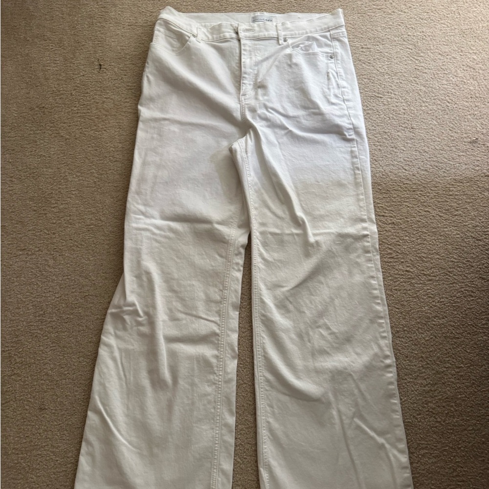 LOFT White Flare Wide Leg Jeans High-Rise